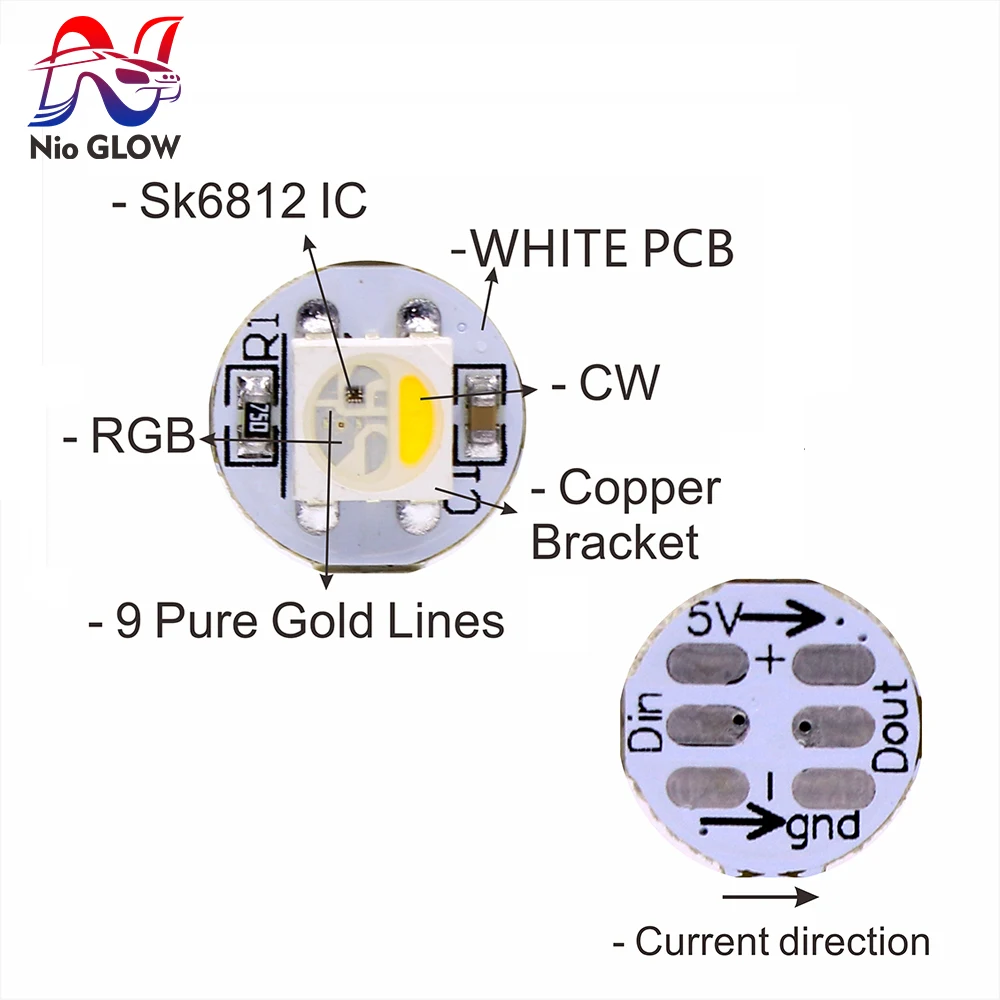 WS2812B SK6812 RGBW SMD Chips tablero disipador de calor de luz WS2811 IC 5050 SMD RGB LED SK6812 RGB RGBW RGBNW RGBWW negro blanco PCB 5V LED