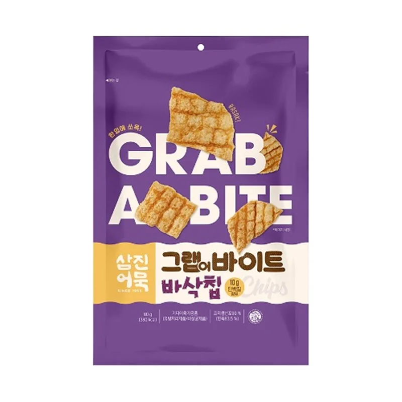 Samjin Fish Cake Snack, Fish Cake Chips, Oden Chips, Protein Snack, Protein Chips, 10 Pieces