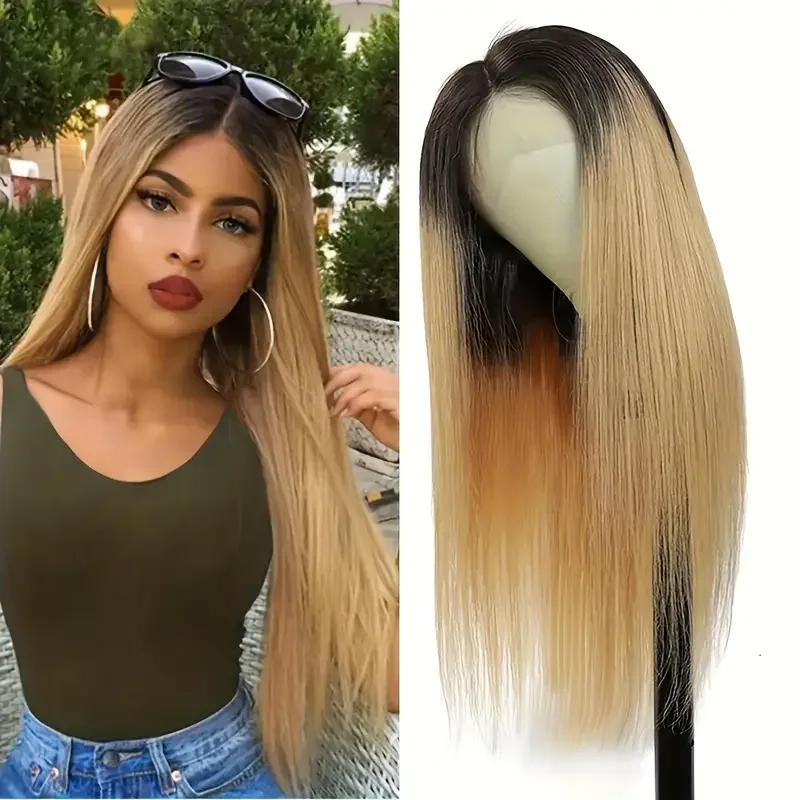 Ombre 1B/27 Color Straight Wigs 13x4 HD Lace Frontal Wigs Human Hair 4x4 HD Lace Closure Preplucked 30 Inch HD Lace Front Wig
