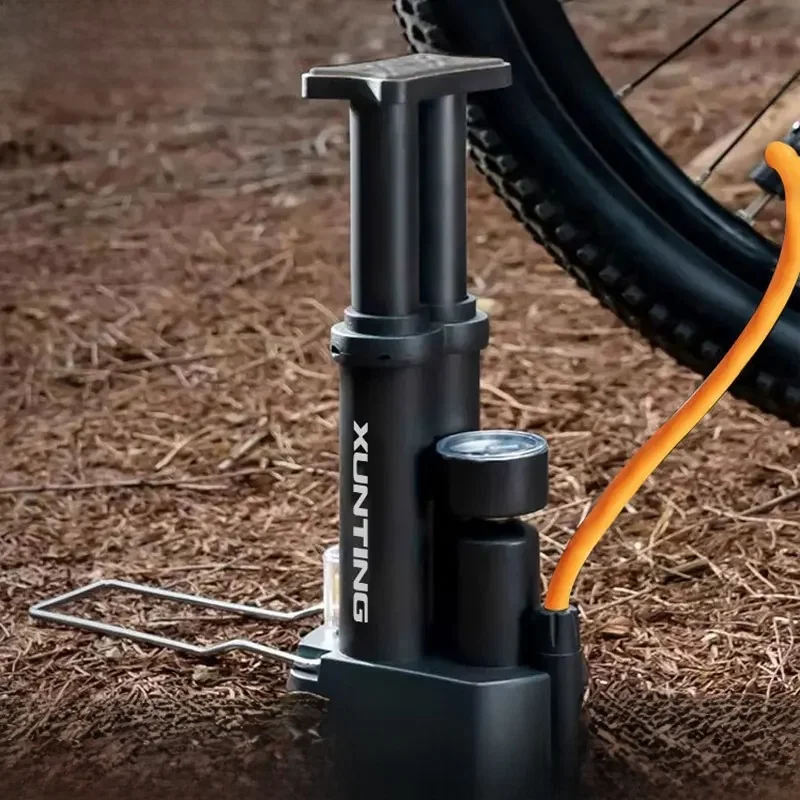 AliExpress Xunting Bike Foot Pump Air With Pressure Gauge High Pressure Pump Mountain Bike Motorbike Portable Basketball Inflatable Pump
