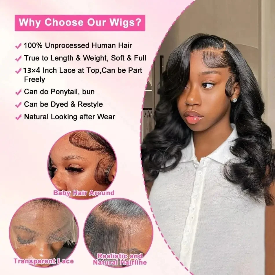 200% الكثافة 13x6 Hd الدانتيل الباروكة الأمامية شعر الإنسان 13x4 الجسم موجة خصلات الشعر المستعار الإنسان للنساء 30 40 بوصة الدانتيل الجبهة باروكة من شعر طبيعي