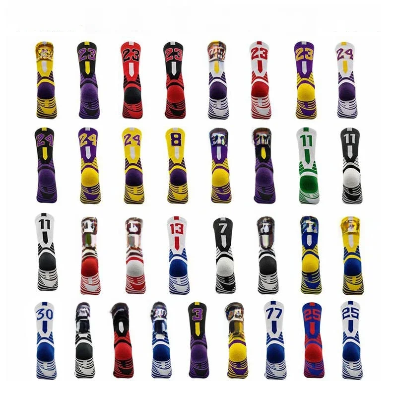 Chaussettes de basket-ball pour enfants, en coton respirant, Tube central, serviette pour garçons et filles, course à pied, cyclisme, sport, numéro étoile, basket-ball pour enfants