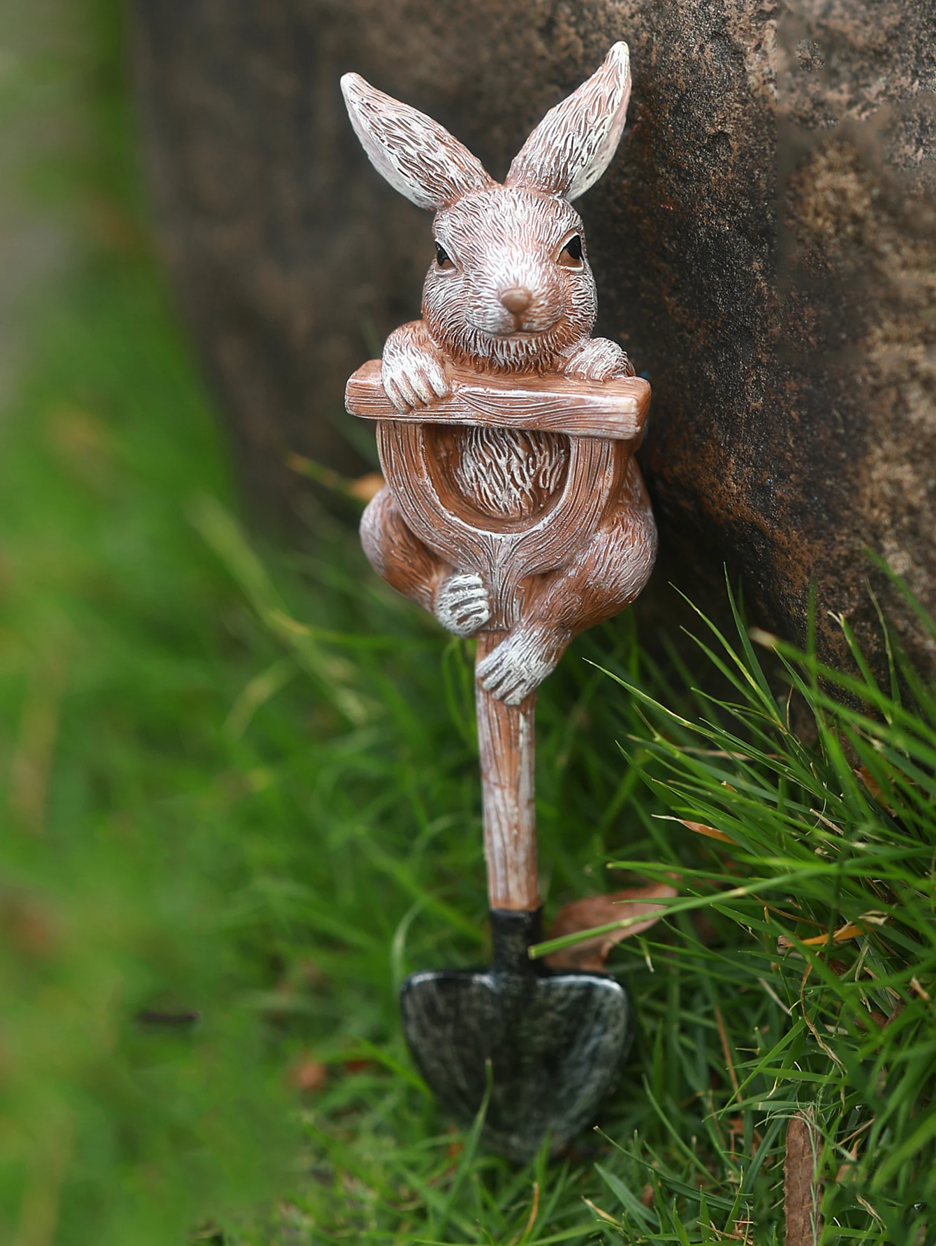 

1pc Creative Frog Rabbit Turtle Gnome Shovel Outdoor Garden Bonsai Craft Decoration