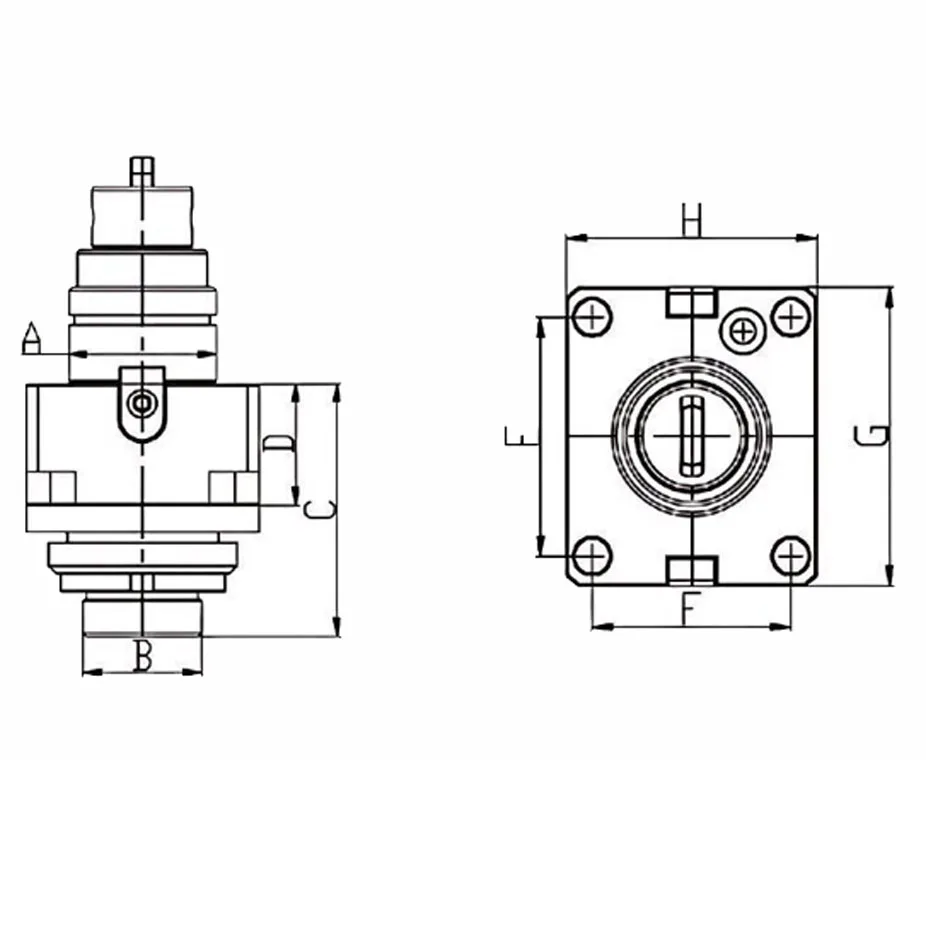 BMT40/45/55 0° Static Tool Holder for Turning-Milling Centers (12/15-Station, Internal Locking, ER20/25/32)