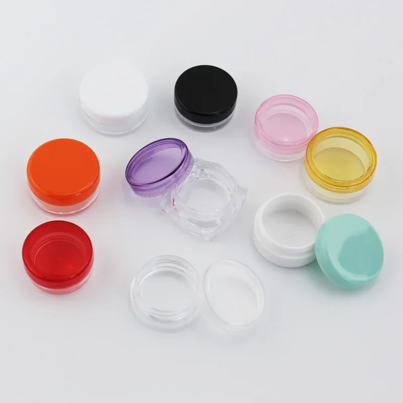 15szt 2g 3g Puste słoiki do wielokrotnego napełniania Mini plastikowa butelka Pojemnik na kosmetyki Mała okrągła butelka Mały słoik na krem Stałe perfumy — zdjęcie 2
