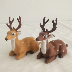 Simulazione sdraiato natale Sika cervo artificiale renna fata giardino miniature Prop modello animale Figurine vetrina vetrina
