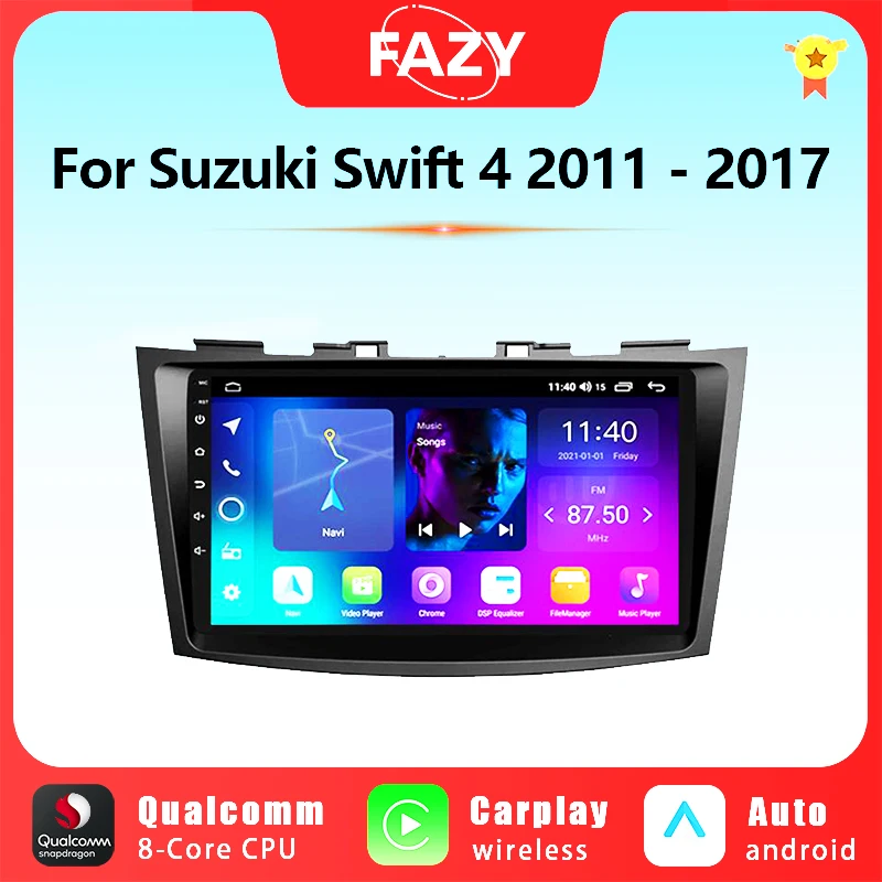 

9'' Android Auto CarPlay Car Radio For Suzuki Swift 4 2011-2017 Car Multimedia Player QLED Screen GPS Navigation Video 4G DSP