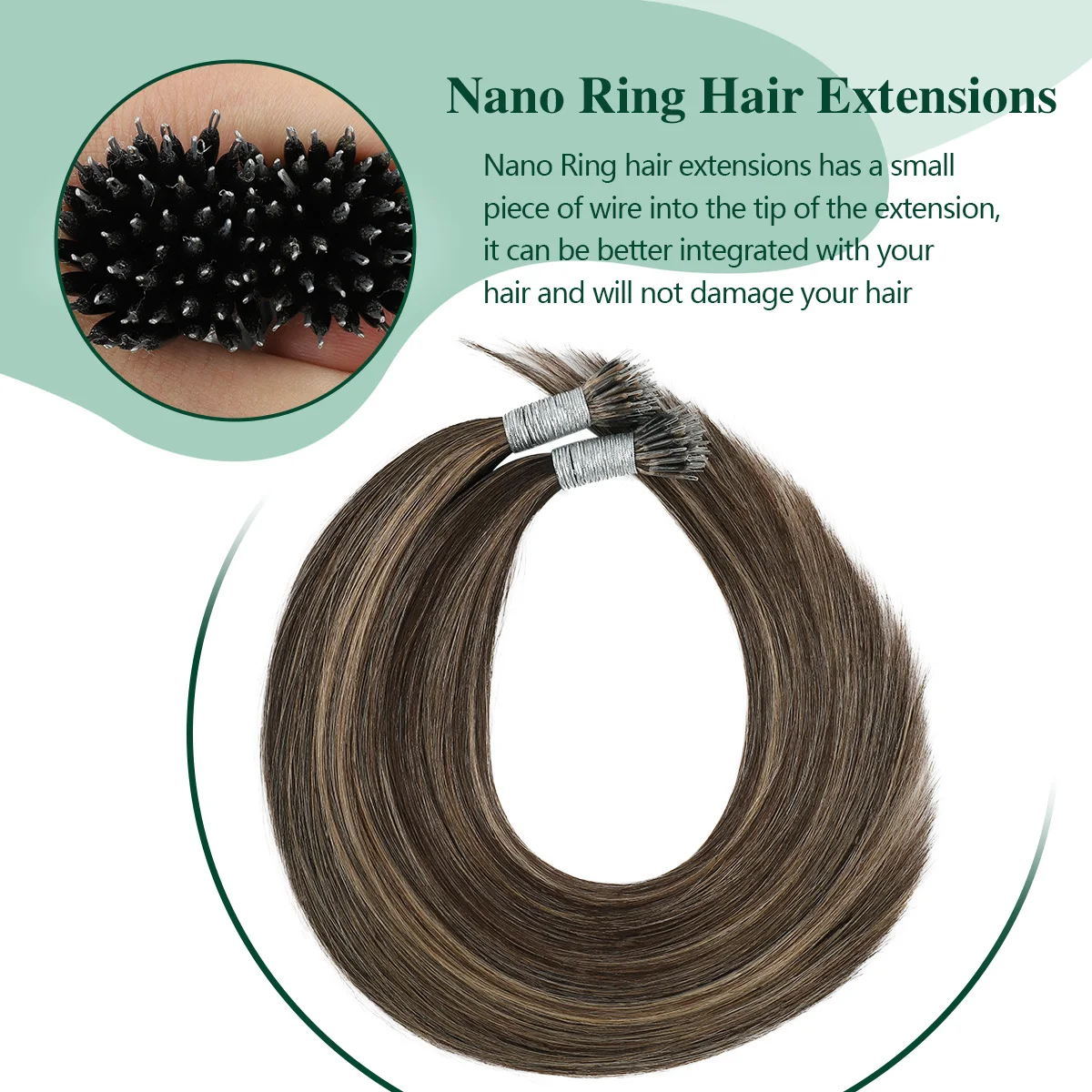 Нано-кольца Sixstarhair для наращивания волос 50 г 50 прядей 16 футов 18 футов 20 футов 22 дюйма 24 дюйма 100% прямые наращивание человеческих волос Remy для женщин