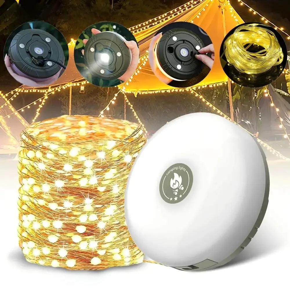 AliExpress cycle zone LED Camping Lamp with Reel Strip Light Atmosphere Lights 10M Recyclable Light Belt Outdoor Garden Decoration Lamp for Tent Room