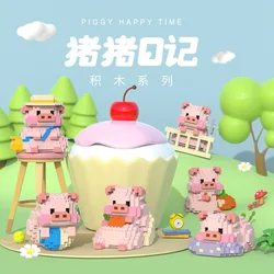 Pig Animal Mini Building Blocks Model Bricks Kids Sets Cartoon Toy for Kids 5 to 7 Year Old Bricks Educational Toy Girl Boy Gift