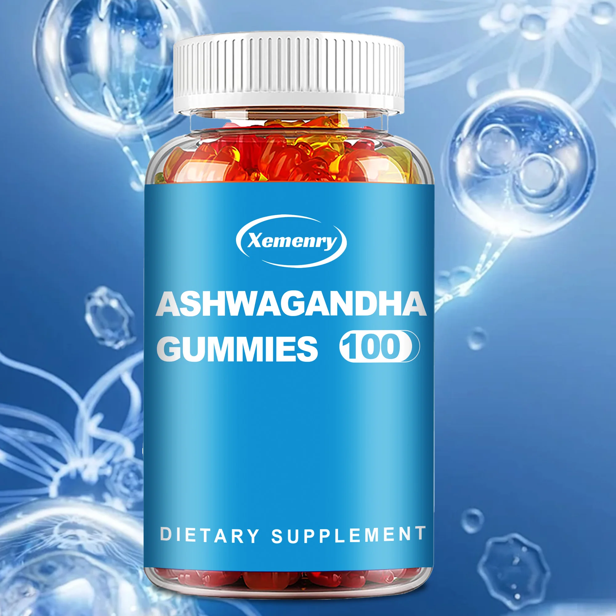 Ashwagandha Gummies - Relieve Stress, Improve Sleep, Support Brain Health, Muscle and Strength, Boost Immunity - 100 Gummies