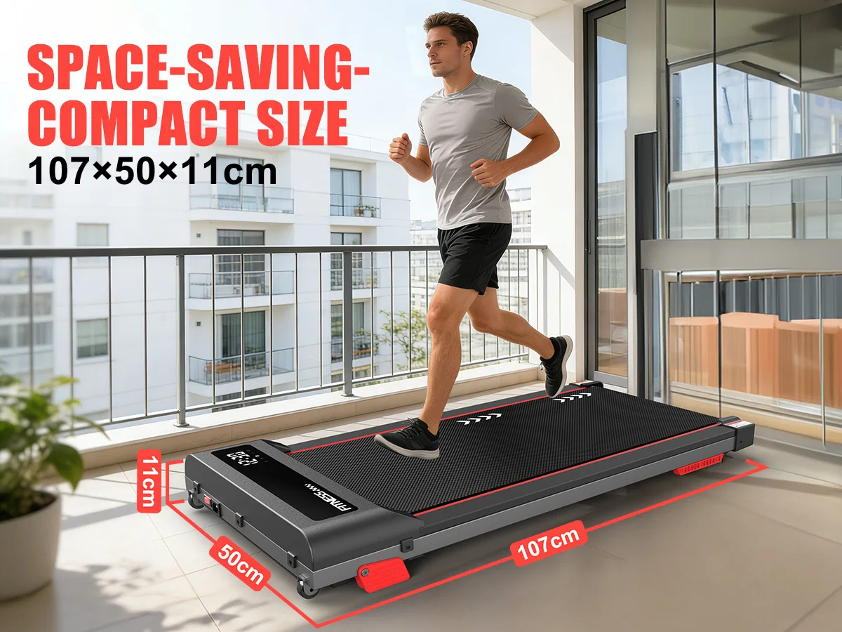 Untertisch-Laufband mit 2,25 PS Motor, 100 kg Tragkraft, 4% Steigung, tragbares, kompaktes elektrisches Laufband für Zuhause und Büro – Detail 5