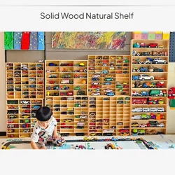 Wooden Multi-Grid Box Car Storage Display Box Hand-Held Storage Box Multi-Layer Display Cabinet Wall Toy Display Rack Stand
