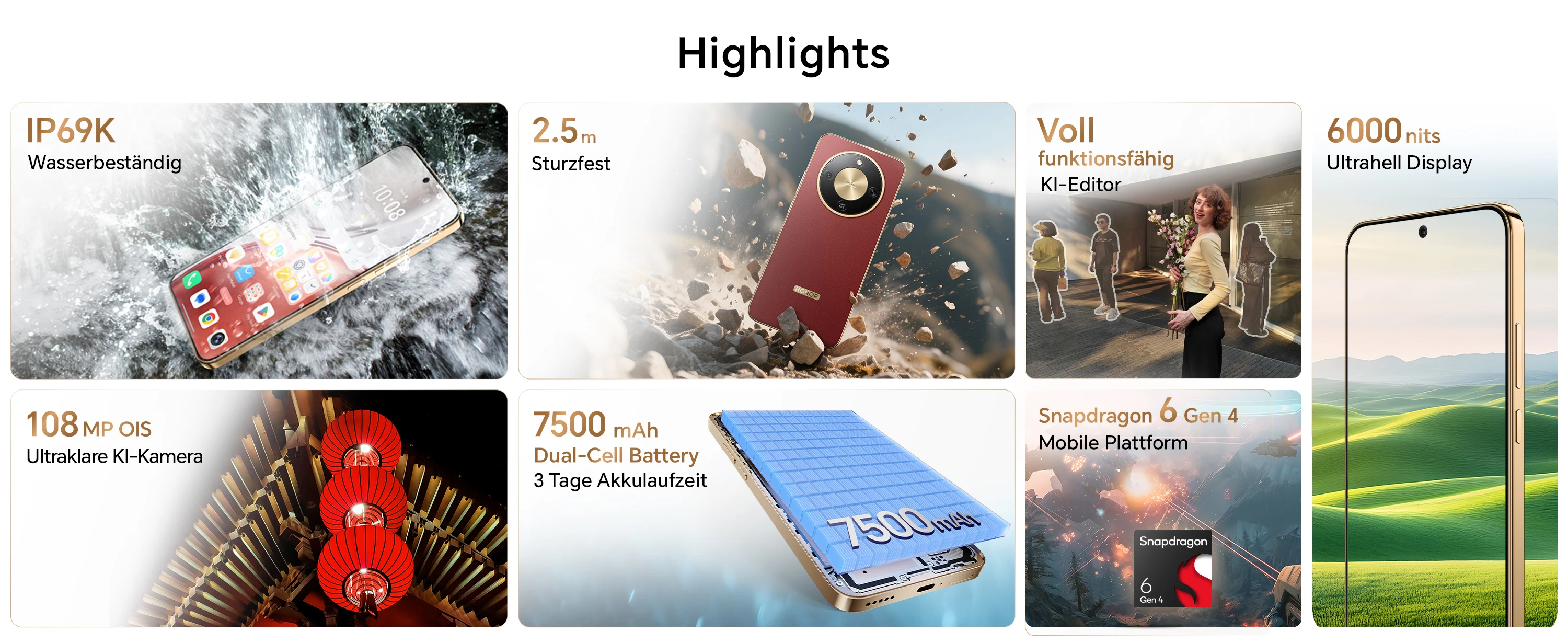 HONOR Magic8 Lite Smartphone 5G Photo Camera AI OIS da 108 MP Dual SIM NFC Triple Resistant IP69K 7500 mAh 6.79 inch AMOLED Display Mobile Phone Smart AI Experience