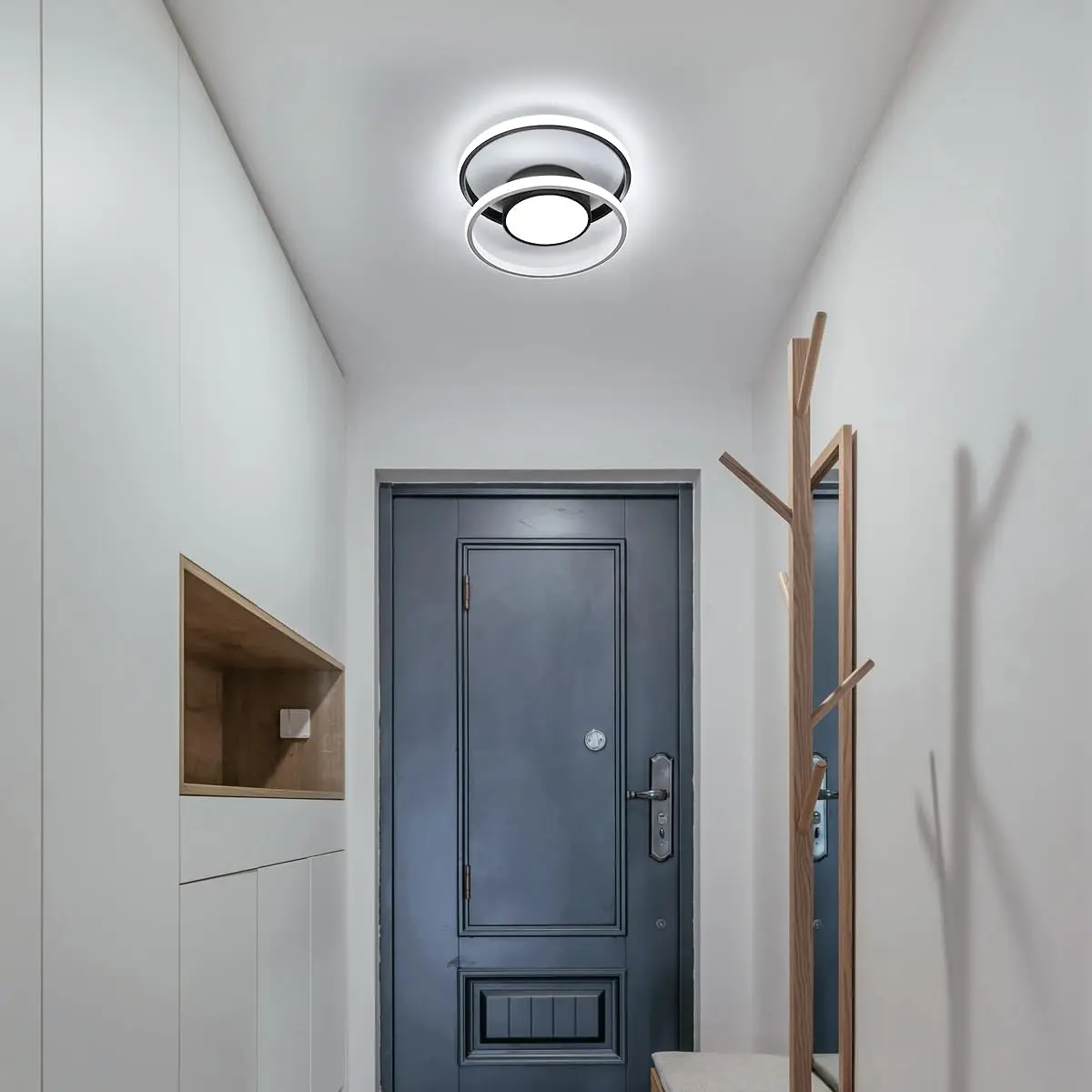 Moderne Chrom-Deckenleuchten LED, doppelte runde LED-Deckenleuchten für Flur, Gang, Eingang, Schlafzimmer, Küche, Wohnzimmer – Detail 7