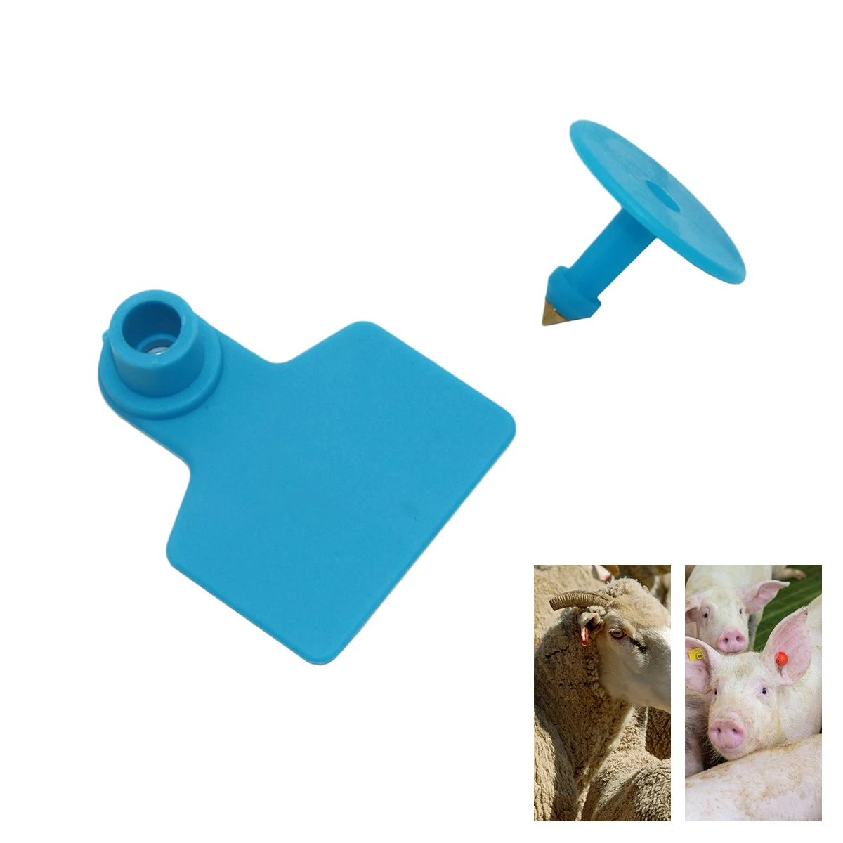 1 Pack/100Pcs TPU Farm Animal Ear Tags without Numbers Sheep Pig Calf Identification Number Plates with Copper Round Earrings view 4
