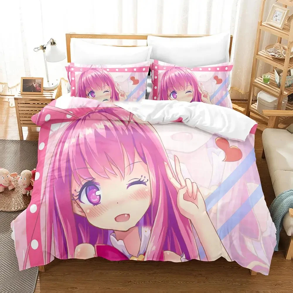 

Anime Cupids Chocolates Bedding Set Duvet Cover Bed Set Quilt Cover Pillowcase Comforter king Queen Size Boys Adult