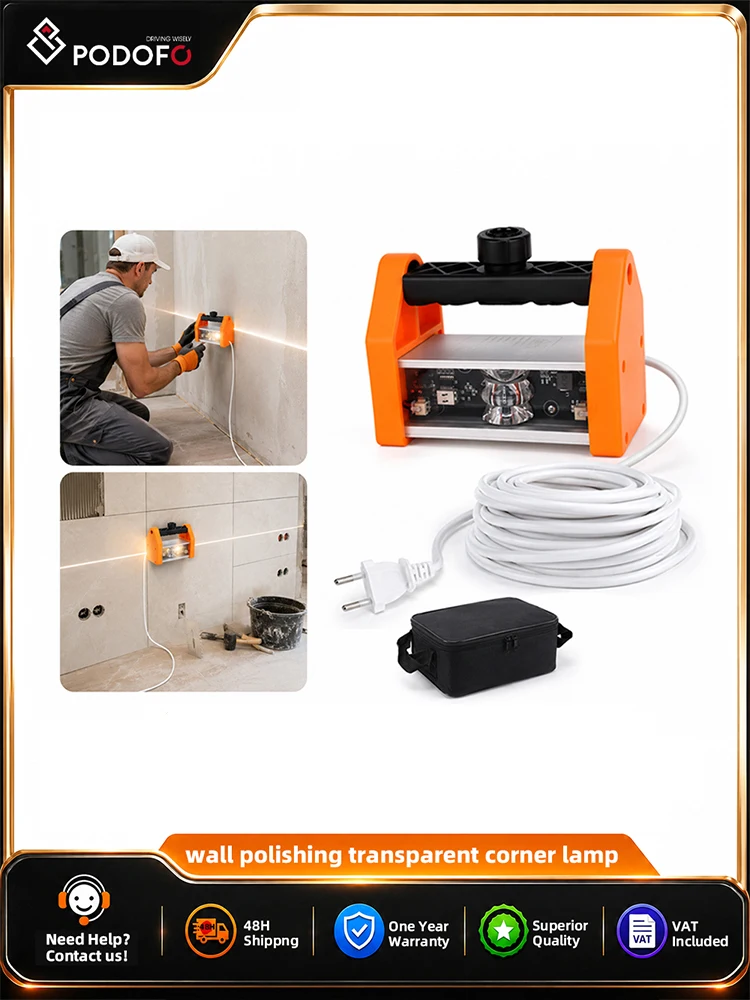 Podofo 1500 Lumen Wandpolierlampe, transparente Ecklampe, LED-Licht für verbesserte Lackfinish-Performance und Wandakzeptanz