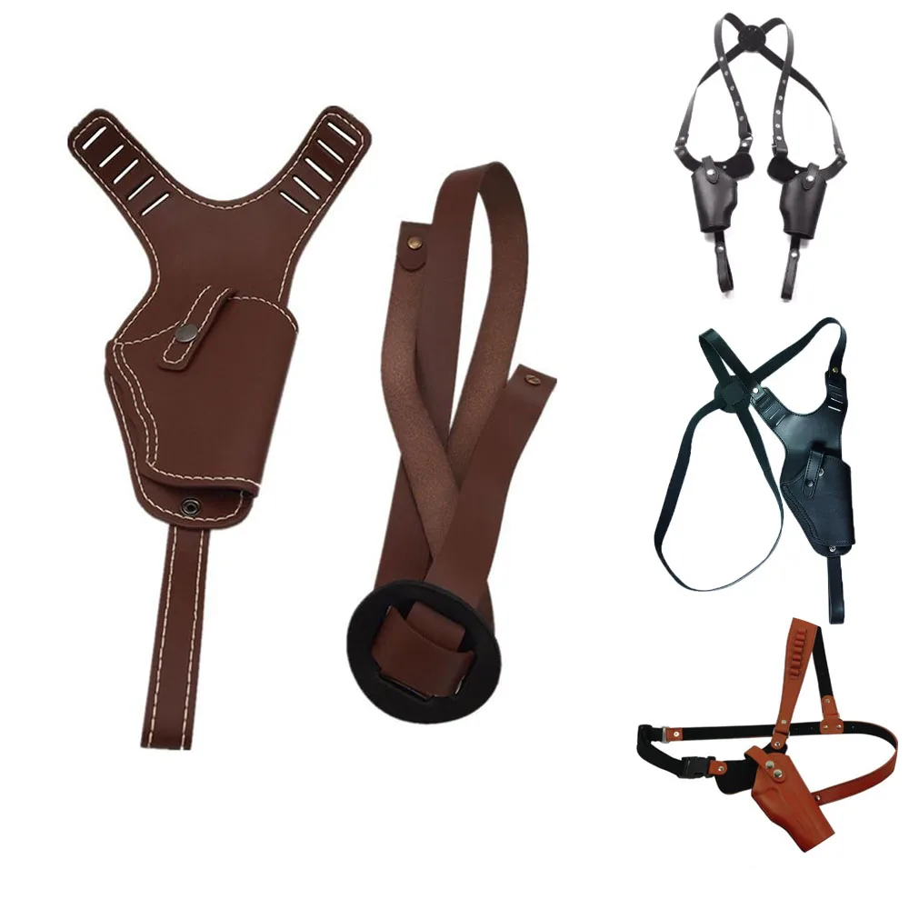 

General Tactical Leather Underarm Handgun Holster with Belt for P320 MP40 G17 P1Gunfighter Cowboy Cosplay Costume Accessory