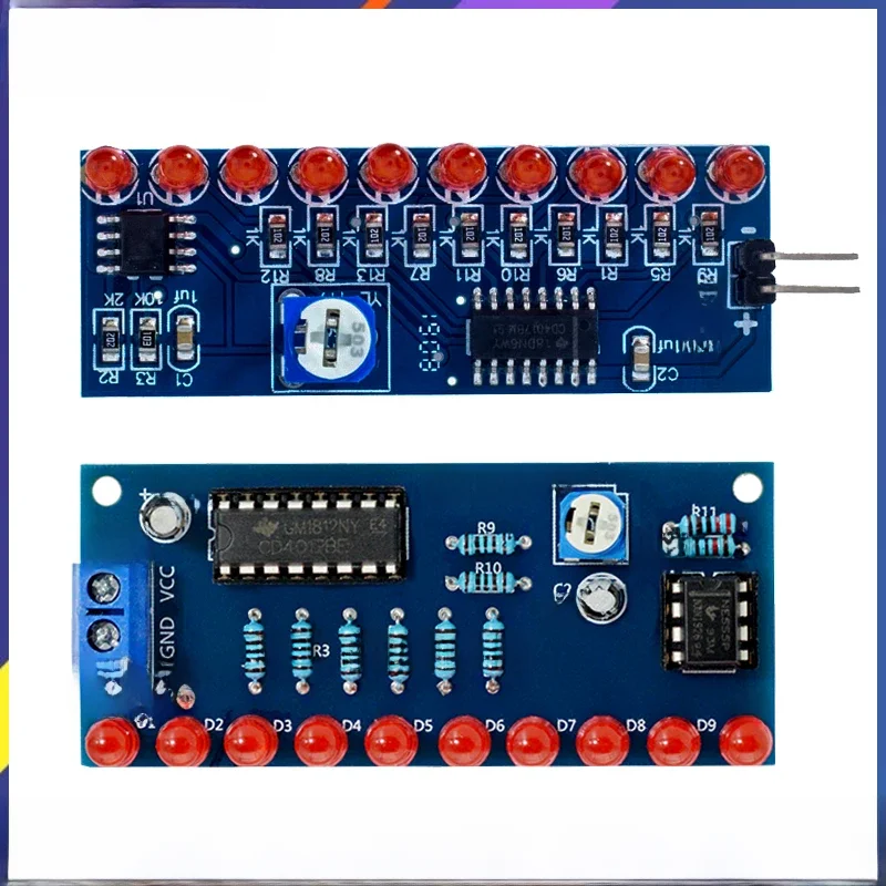 Kits électroniques intelligents NE555 + CD4017, lumière fluide d'eau, Module LED, Kit de bricolage, apprendre les principes électroniques, laboratoire pour enfants