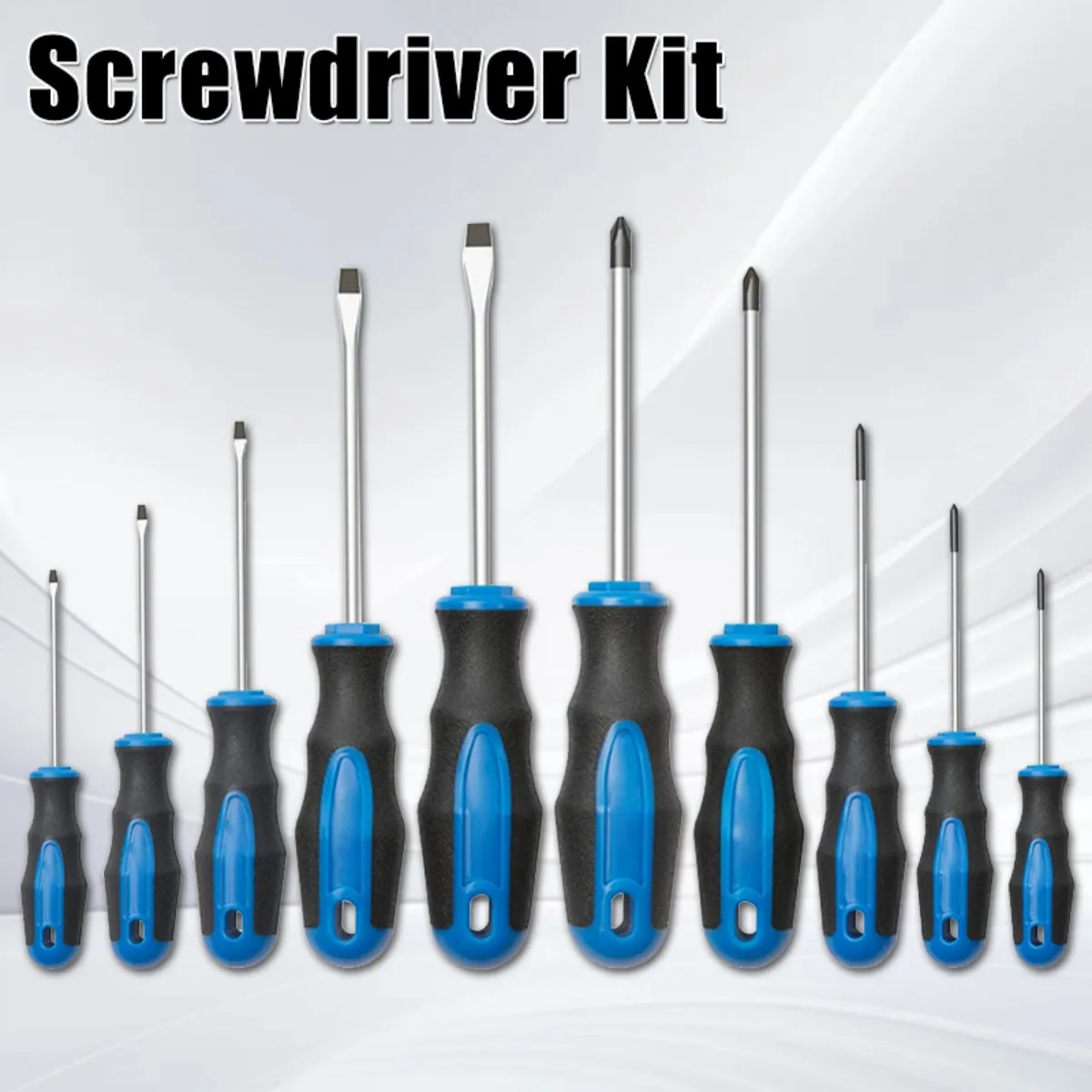 

12 шт. набор сквозных стальных отверток с высоким крутящим моментом через стальное лезвие для затяжки, дыхания или ослабления винтов