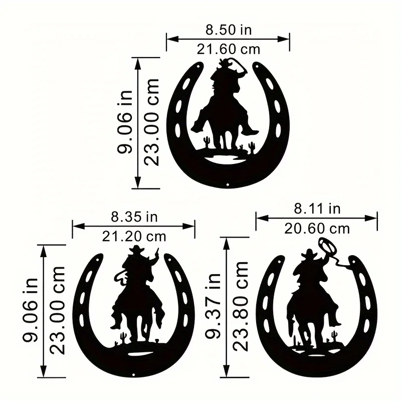 3szt dżinsowa metalowa dekoracja ścienna podkowa, sztuka podkowa, rękodzieło, dekoracja ścienna, zachodni styl wiejski