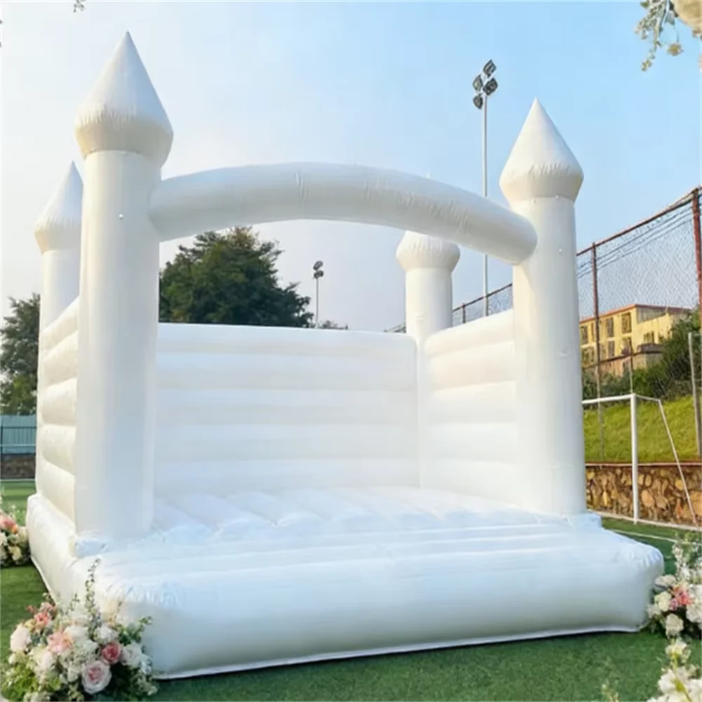 Extra grote kinder springkasteel 5m multifunctionele opblaasbare trampoline voor thuis, tuin, buitenfeesten en entertainment met blower