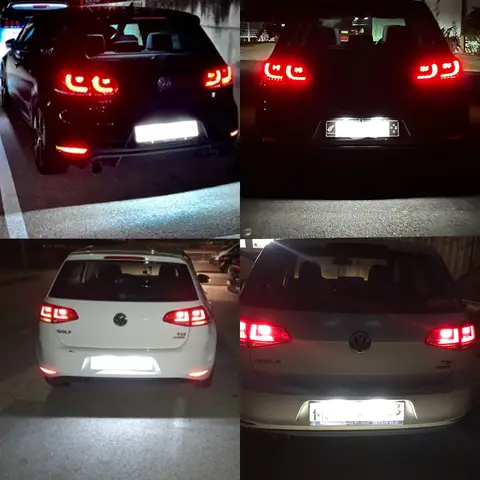 For VW GTi Golf 4 5 6 7 MK4 MK5 MK6 MK7 Passat B7 CC EOS Scirocco Beetle 2PCS LED Number License Plate Lights With Canbus 10 best sales passat b7 light - №1