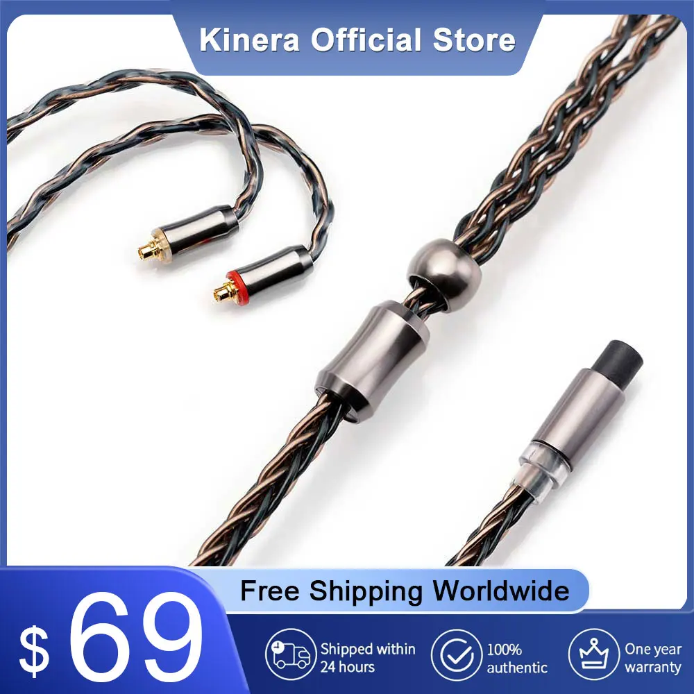 

Kinera Leyding Earphone Upgrade Cable Modular OFC+Alloy Copper 5N Silver Plated 8 Core With 2.5+3.5+4.4mm Plug 0.78 2pin / MMCX