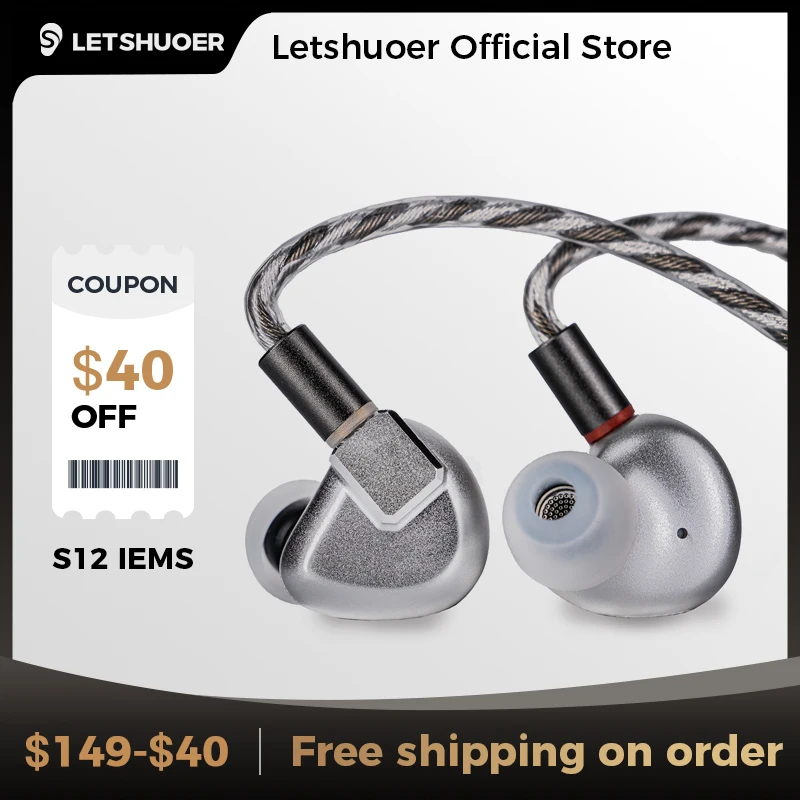 Letshuoer S12 | High Quality Wired Headphones Planar Headphones Wired In-ear Headphones Hifi Earphones Wired