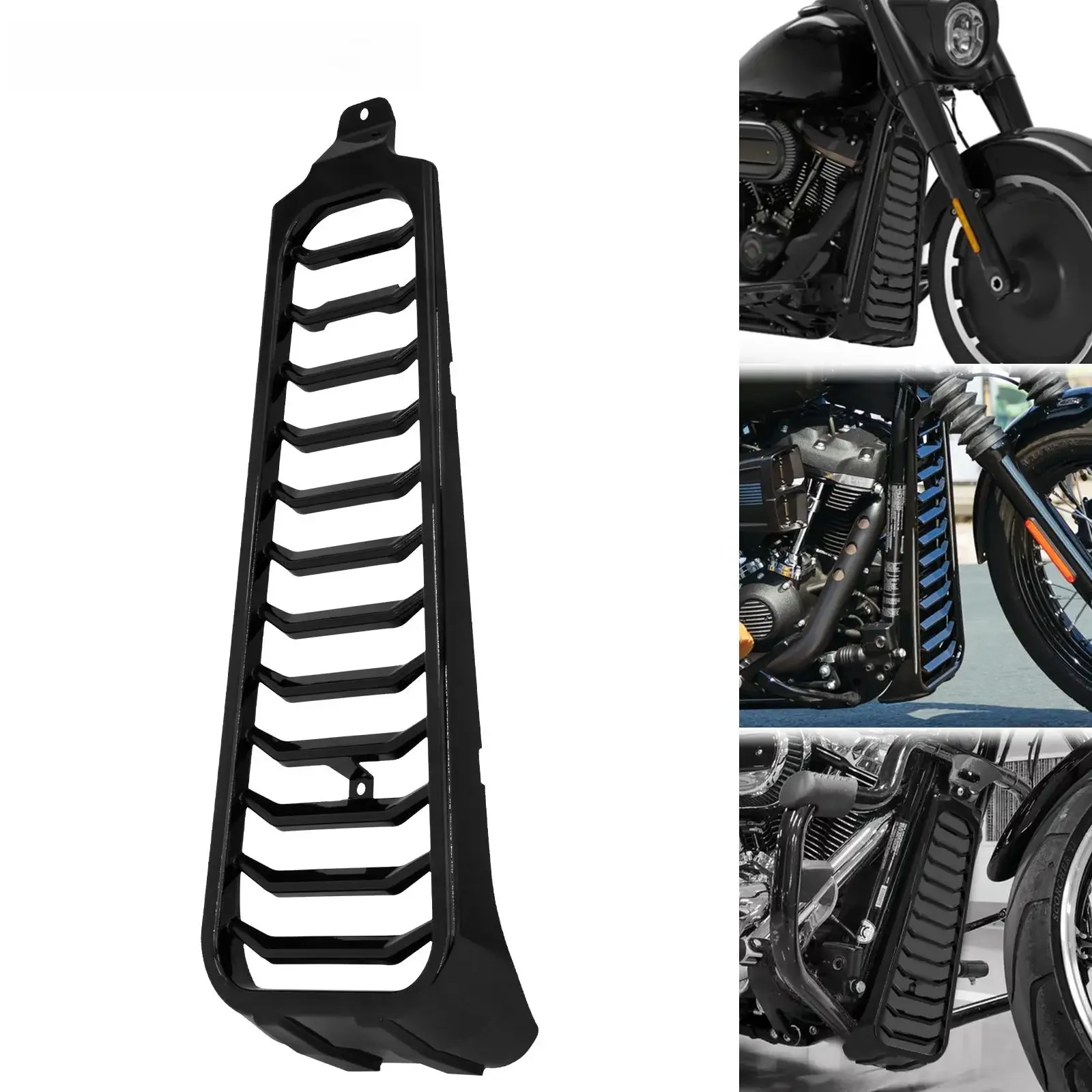 Motocykl przedni podbródek Fairing Spoiler osłona ramy czarny błyszczący na miękka końcówka Harley Street Bob Breakout Custom Slim FL 2018-2022 — zdjęcie 2