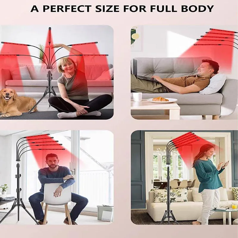 

660nm 850nm Near Infrared Light Panel Red Light Lamp With Timer Face and Body Home Use Relief Pain Device with Adjustable Stand