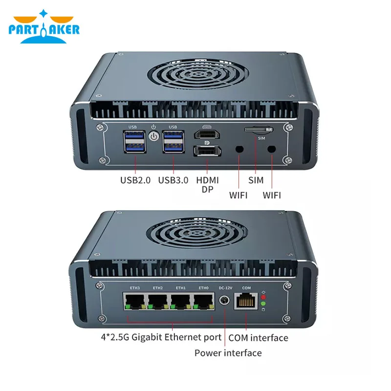 Imagem -04 - Mini pc Fanless Intel Core i7 1265u i5 1235u i3 1215u Pentium Gold 8505 4x Intel I226v 2.5g Lan Ddr4 Router Firewall Pfsense