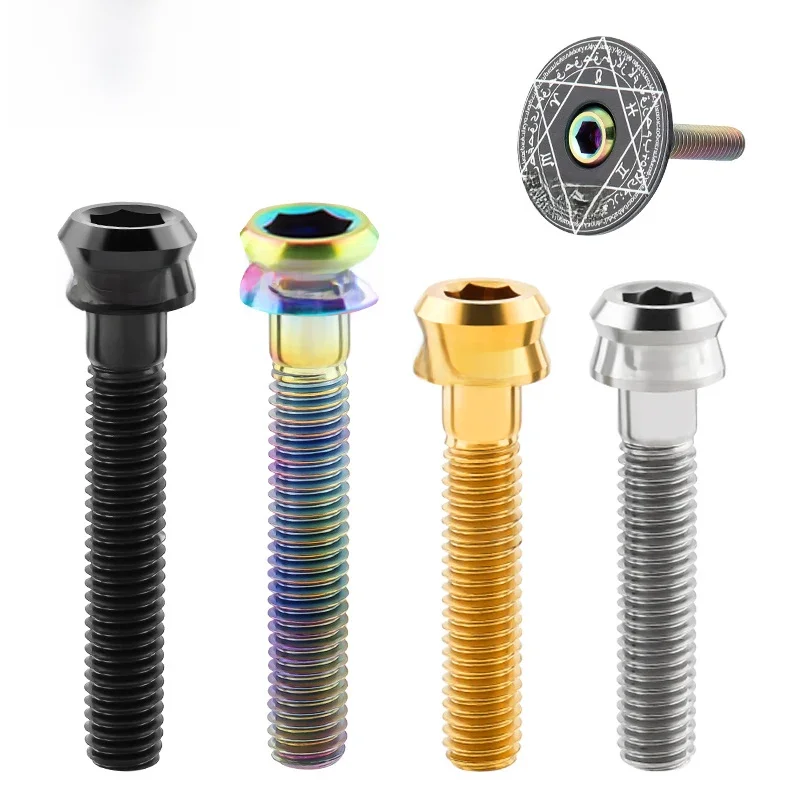 AliExpress MUQZI Bike M6 Titanium Alloy Stem Top Cap Screw M6x35mm M6x30mm Super Light MTB Road Bicycle Headset