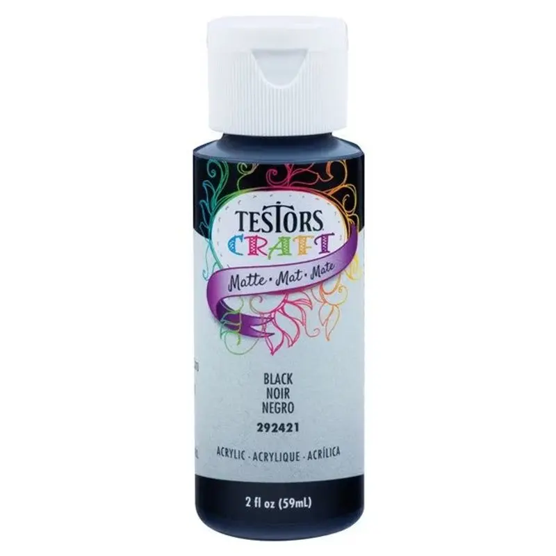 

Rust-Oleum Testors Craft Matte Black Water-Based Paint Interior 2 oz