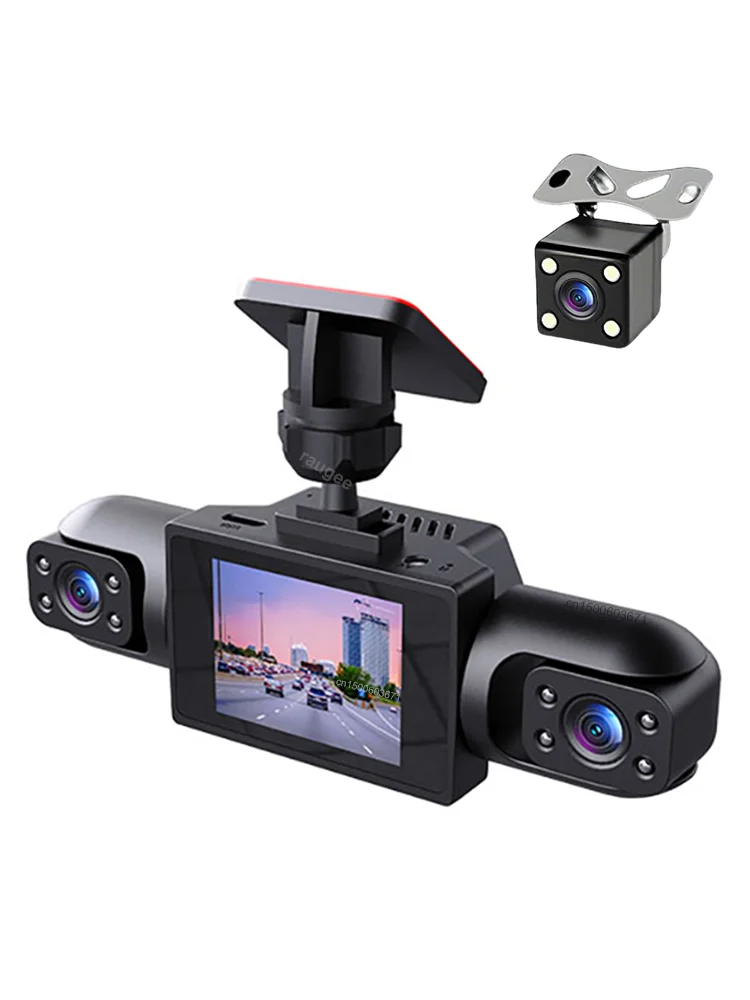 Kamera samochodowa 1080P z 4 kamerami (przód, tył i wnętrze) z noktowizorem, czujnikiem G, nagrywaniem w pętli i monitorem parkowania. — 2