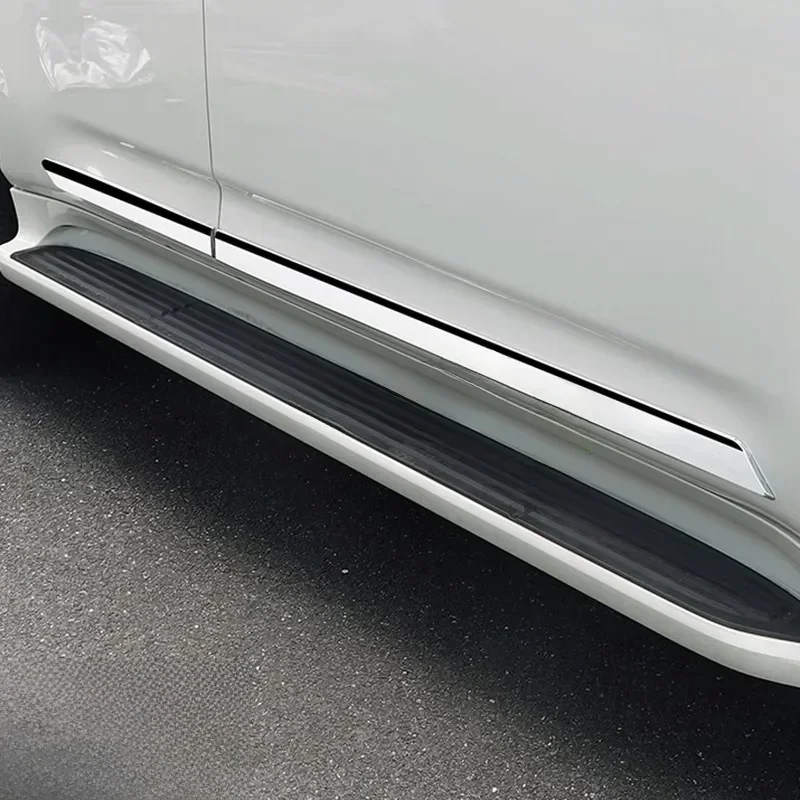 Chrome Door Body Side Skirts Molding Trims Stylish For Land Cruiser LC300 2022 2023 2024 Accessories