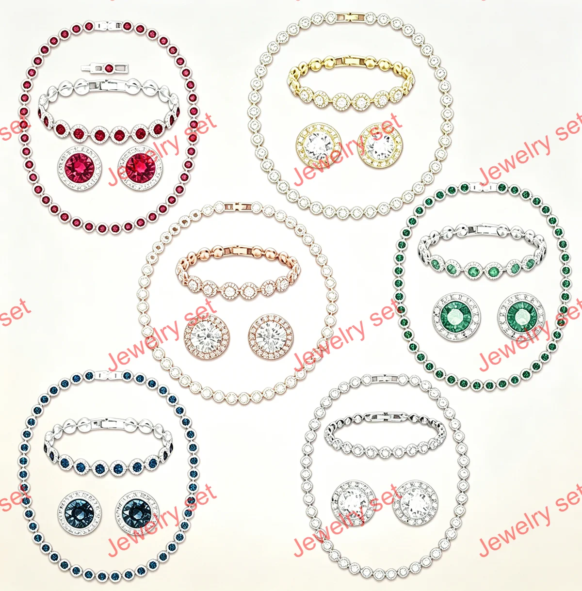 2026 New Original High Jewelry Set Fine Charm Bracelet Earrings Matching Perfect Crystal Necklace for Women Wedding Gift