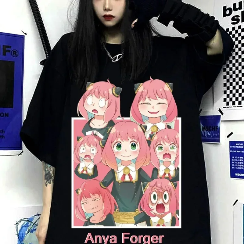 Japan Anime Spy X Family Anya Loid Forger Yor Forger Men/Women T-shirt Casual Student Short Sleeve Clothes Harajuku Oversize Top