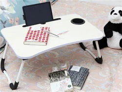 Mesa Laptop Plegable de Madera para Ordenador Portátil en Sofá o Cama. Bandeja Auxiliar Multiusos para Desayuno, Leer o Trabajar,Mesa de ordenador portátil