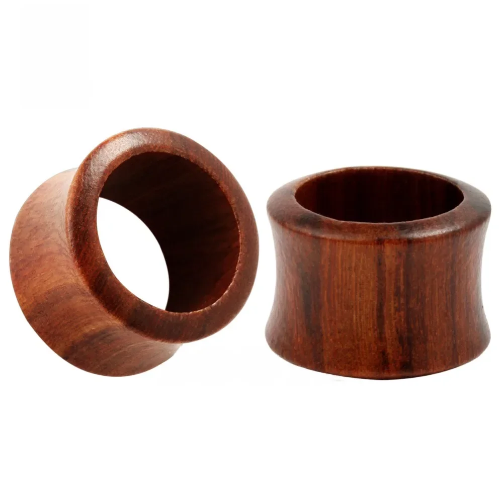 KUBOOZ 2 PCS Drewniane zatyczki do uszu Tunele Nosze Piercing Moda Biżuteria do ciała Ekspandery Mierniki Kolczyki Prezent 8mm do 25mm Kobiety Mężczyźni — zdjęcie 2