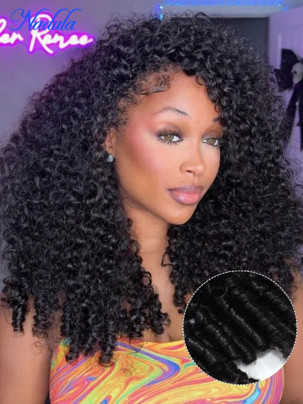 

Nadula Bye-Bye Knots 7x5 Кружева и 13x4 Предварительно удивленная вьющаяся текстура Парик премиум-класса на шнурке для волос с кончиками пальцев Человеческие парики