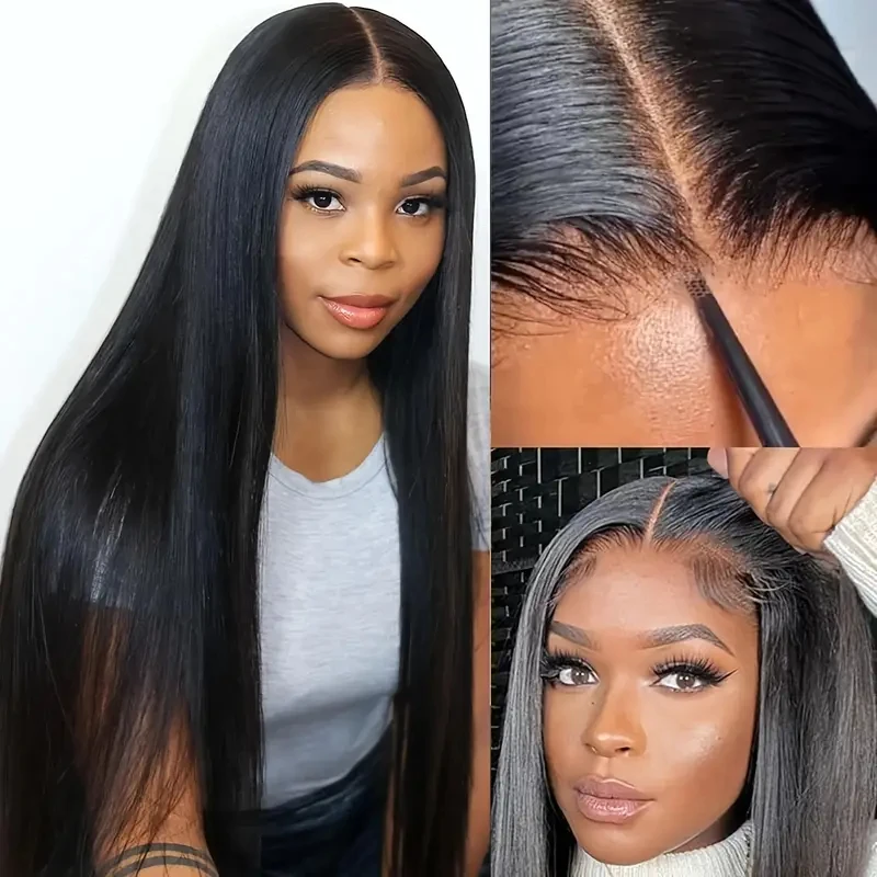 

Alimice Wear And Go Glueless 5x5 Lace Wigs Human Hair Pre Plucked Pre Cut 5x5 HD Lace Closure Wigs Human Hair For Women