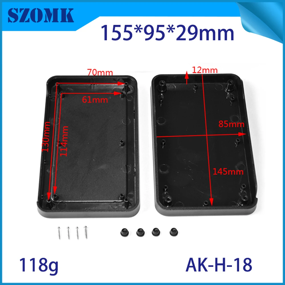 Szomk ABS Handheld Instrument Battery Case Electronic Box Portable Display Small Remote Plastic Handheld Enclosure