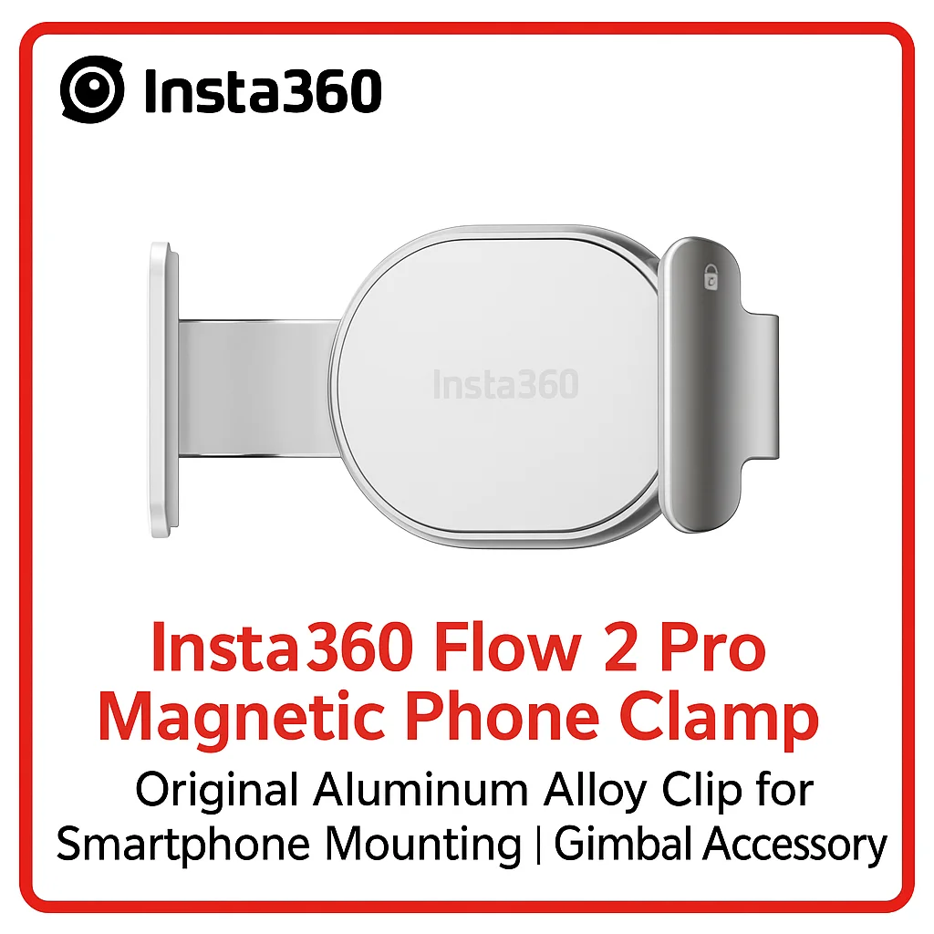 

Оригинальный магнитный зажим Insta360 для стабилизатора Flow 2 Pro | Макс. нагрузка 385 г | Надежная ручка для съемки телефона