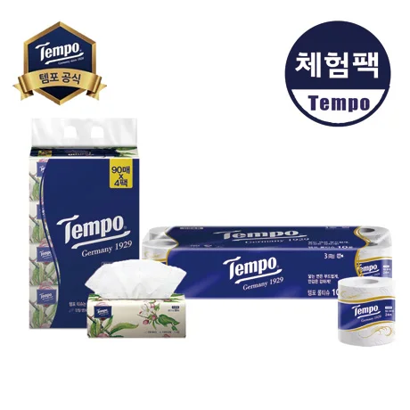 [Tempo Tissue] (Experience Pack) Tempo Premium Roll Tissue 1 Pack (10 Roll) + Tempo soft pack beauty tissue 1 Pack (4 pieces)