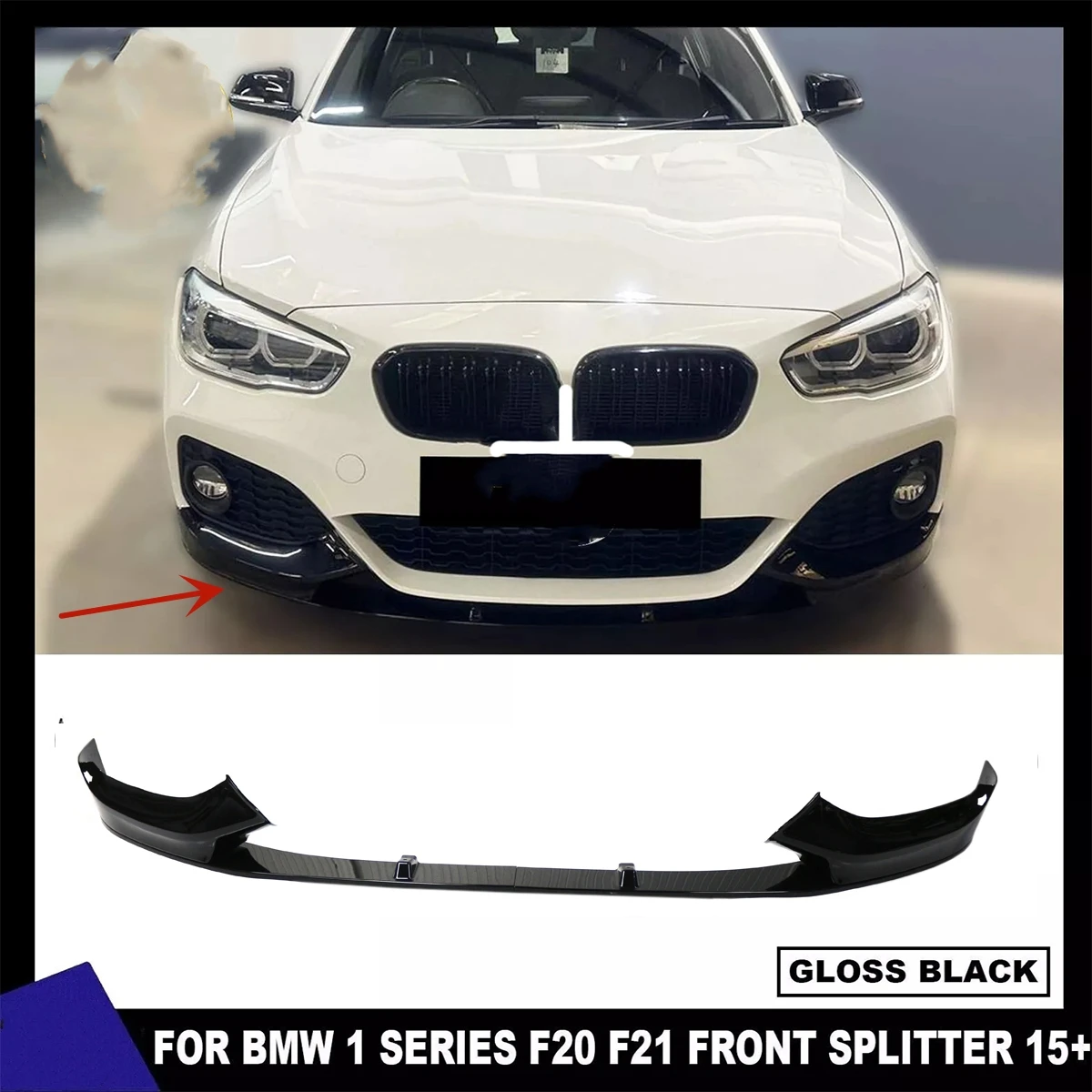 For BMW F20 F21 118i 120d 120i M135i M140i M Sport 2015-2019 4Pcs Front Bumper Lip Spoiler Car Diffuser Splitter Body KitCover