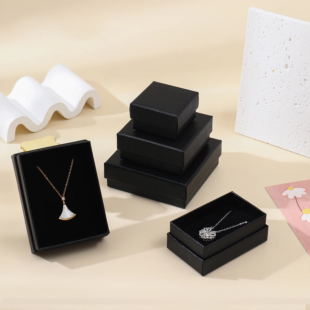 24 Stück Schmuckschatulle für Halskette, Ohrringe, Ringe, Armbänder, Verlobung, Geburtstag, Geschenk, Verpackung, Papier, Schmuck-Organizer, Display – Detail 12