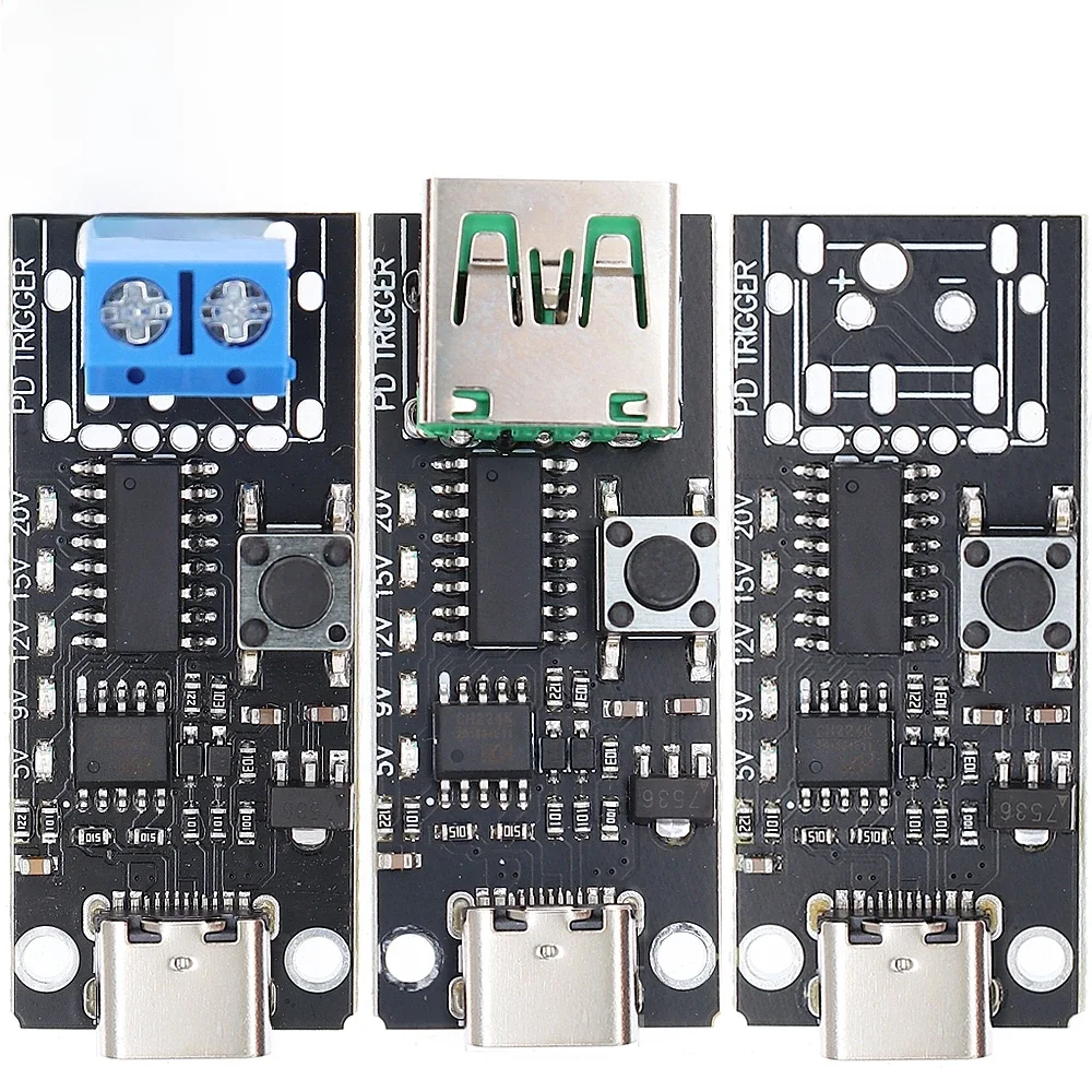 100W 5A USB-C Fast Charge Trigger Board Module PD/QC Decoy Board Fast Charge USB Type-c PD 2.0 3.0 Power Delivery Boost Module — zdjęcie 2