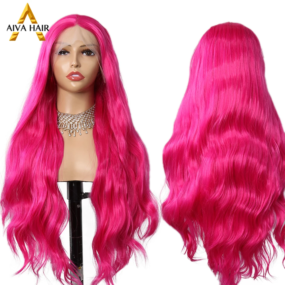 

Pink Color Synthetic 30 Inch Loose Wave 13X4 Lace Front Heat Resistant Drag Queen Cosplay Wigs For Black Women Pre Plucked